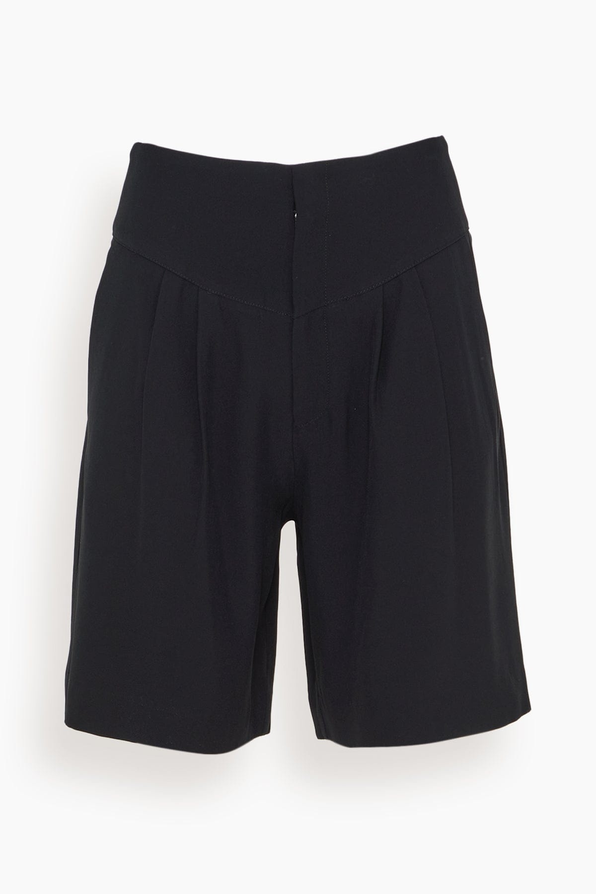 Pleat Shorts in Black - 1