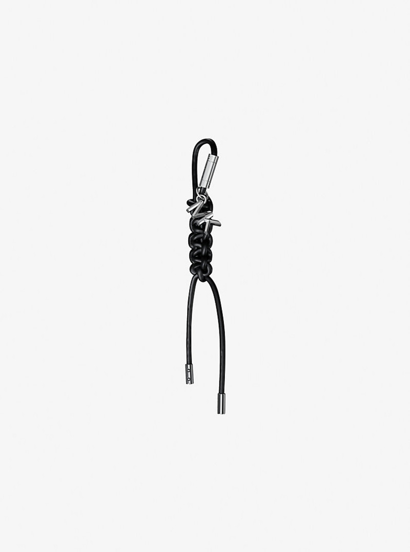 MICHAEL KORS Silver-Tone and Braided Cord Bag Charm outlook