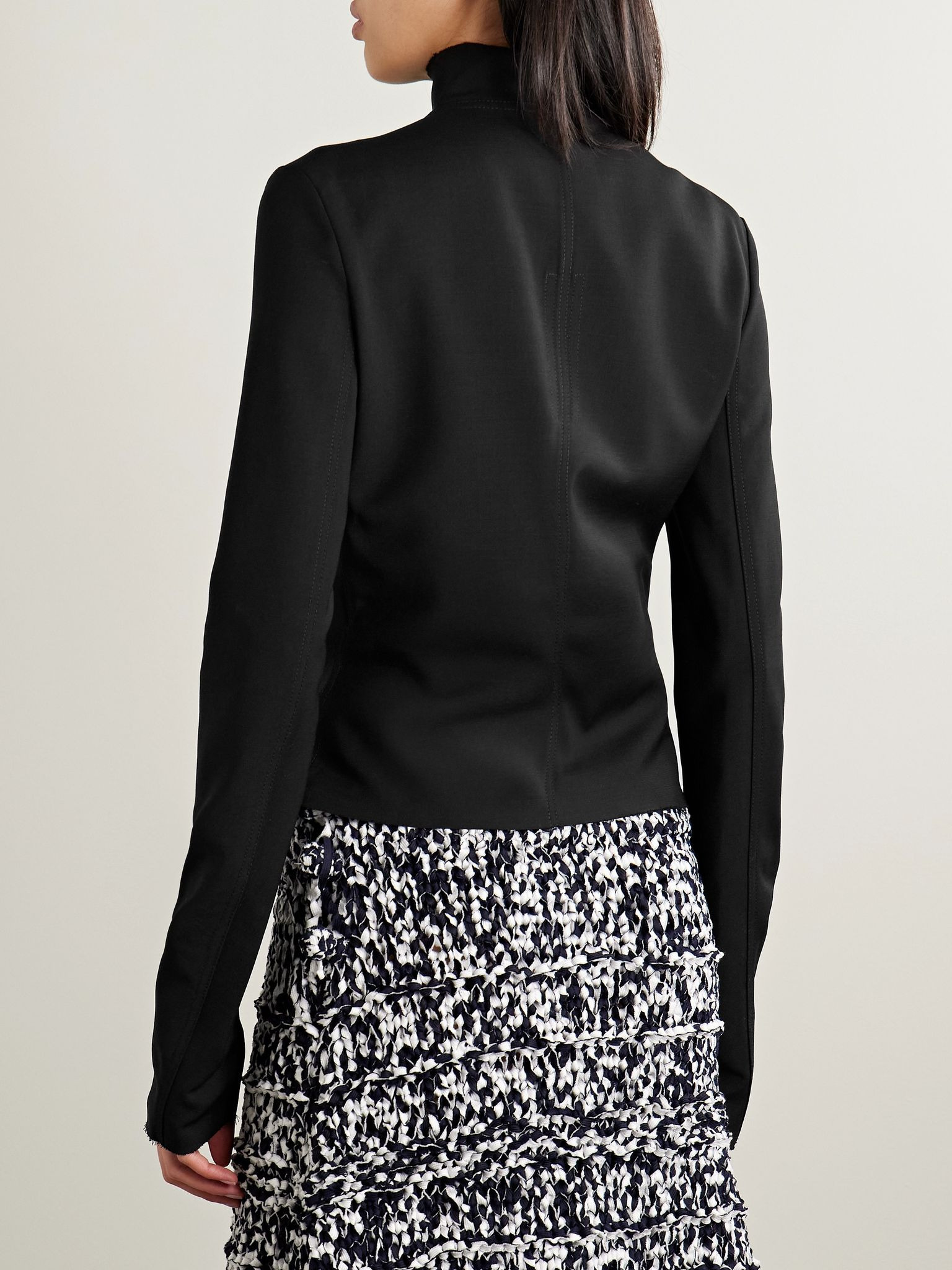 Gary wool-blend biker jacket Black - 4