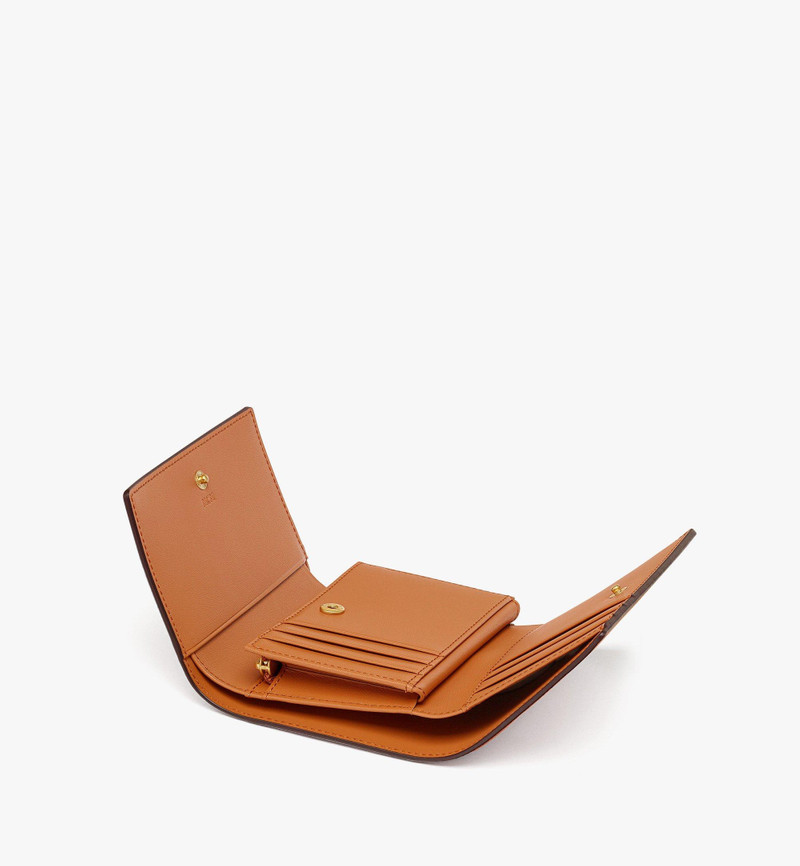 MCM Himmel Trifold Wallet in Embossed Logo Leather outlook