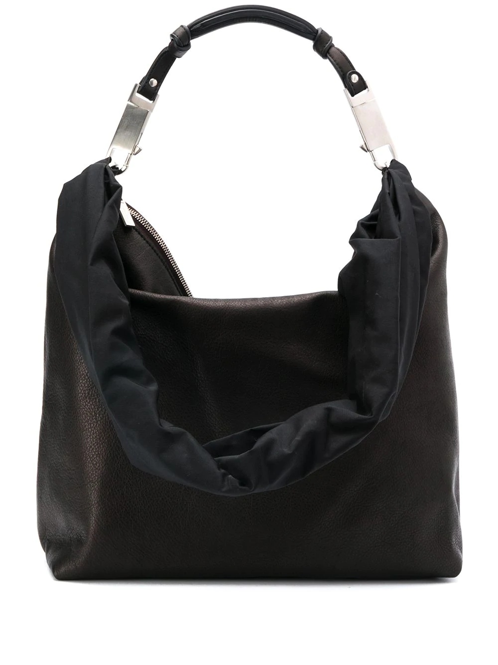 zipped leather tote bag - 1