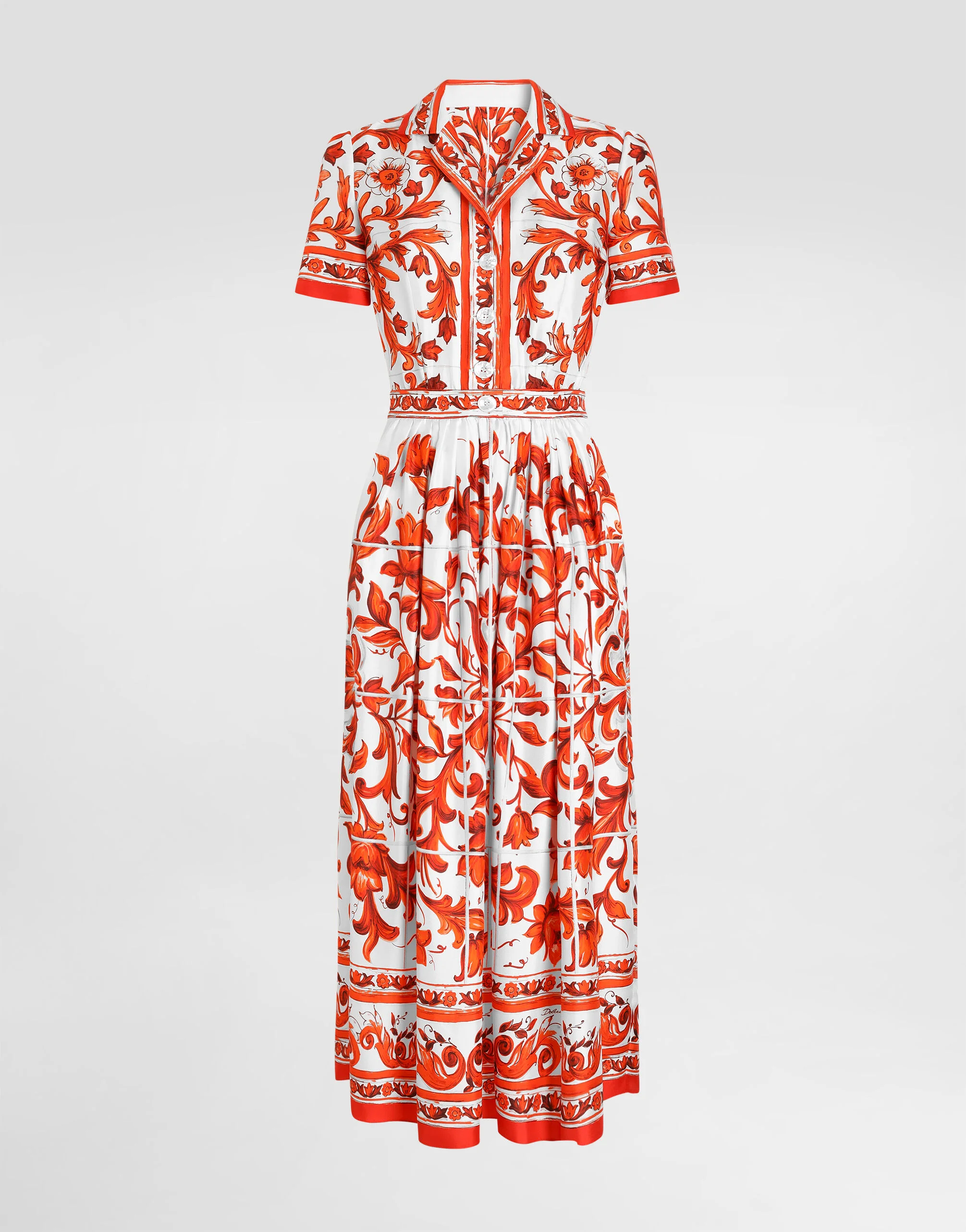 Majolica-print twill dress - 1