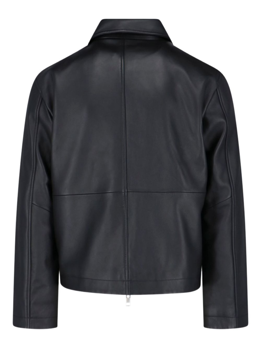 zip-front leather jacket - 2