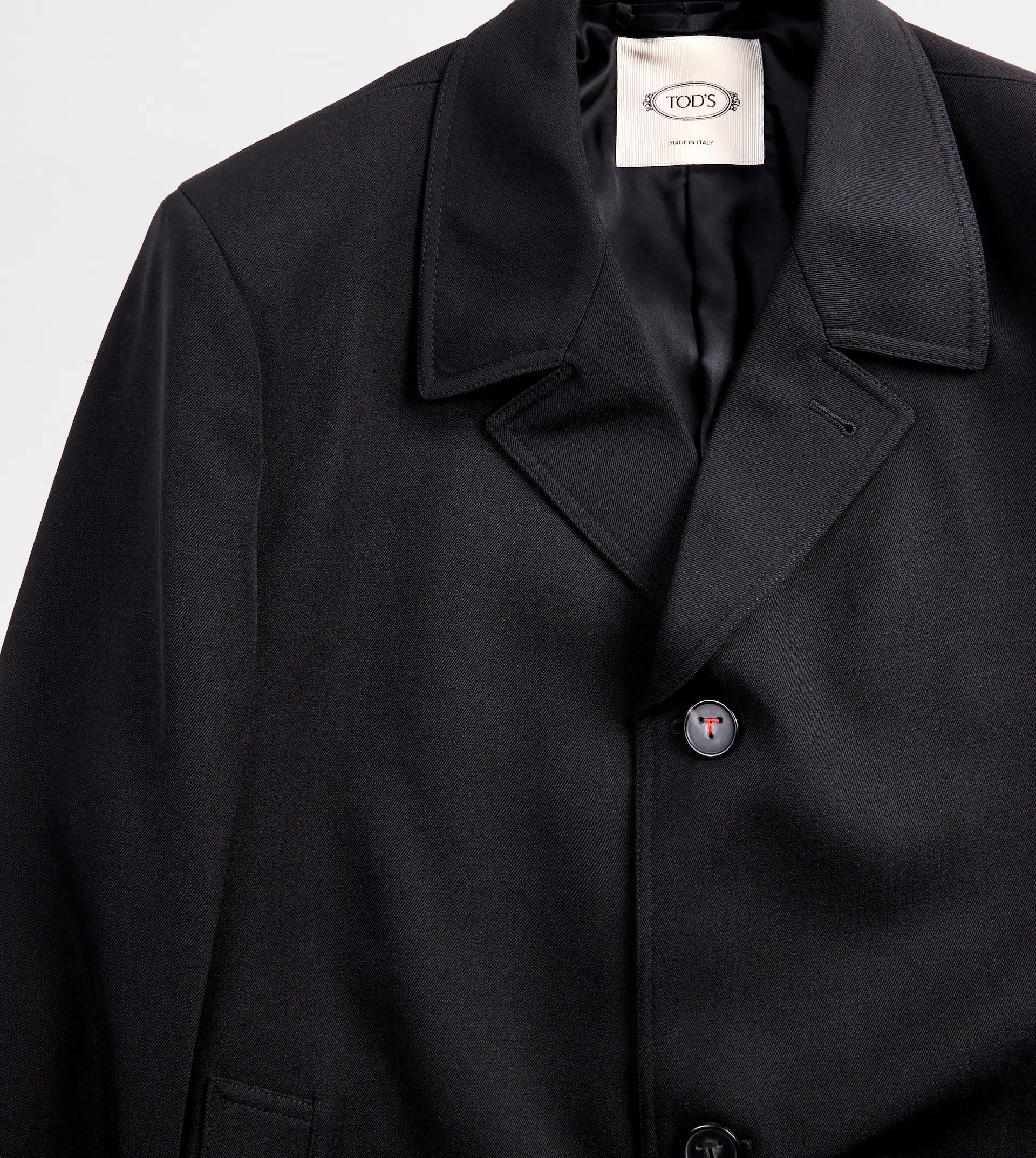 OVER COAT IN WOOL - BLACK - 6