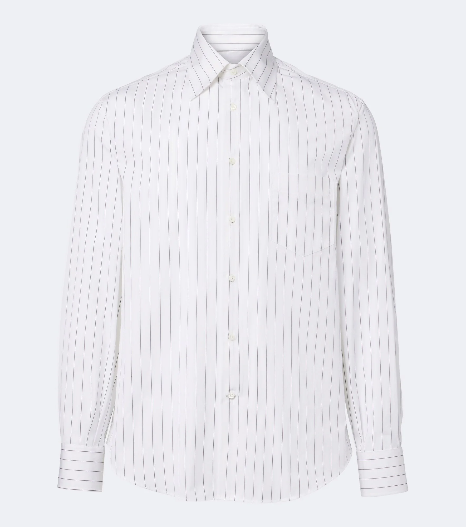 Pinstriped cotton poplin shirt - 1