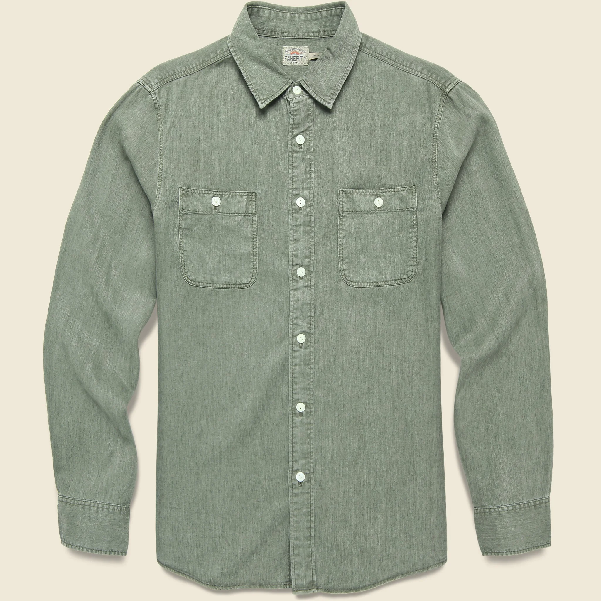 Chambray Workshirt - Desert Olive - 1