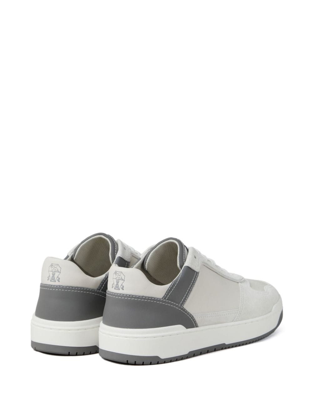 logo-patch leather sneakers - 3
