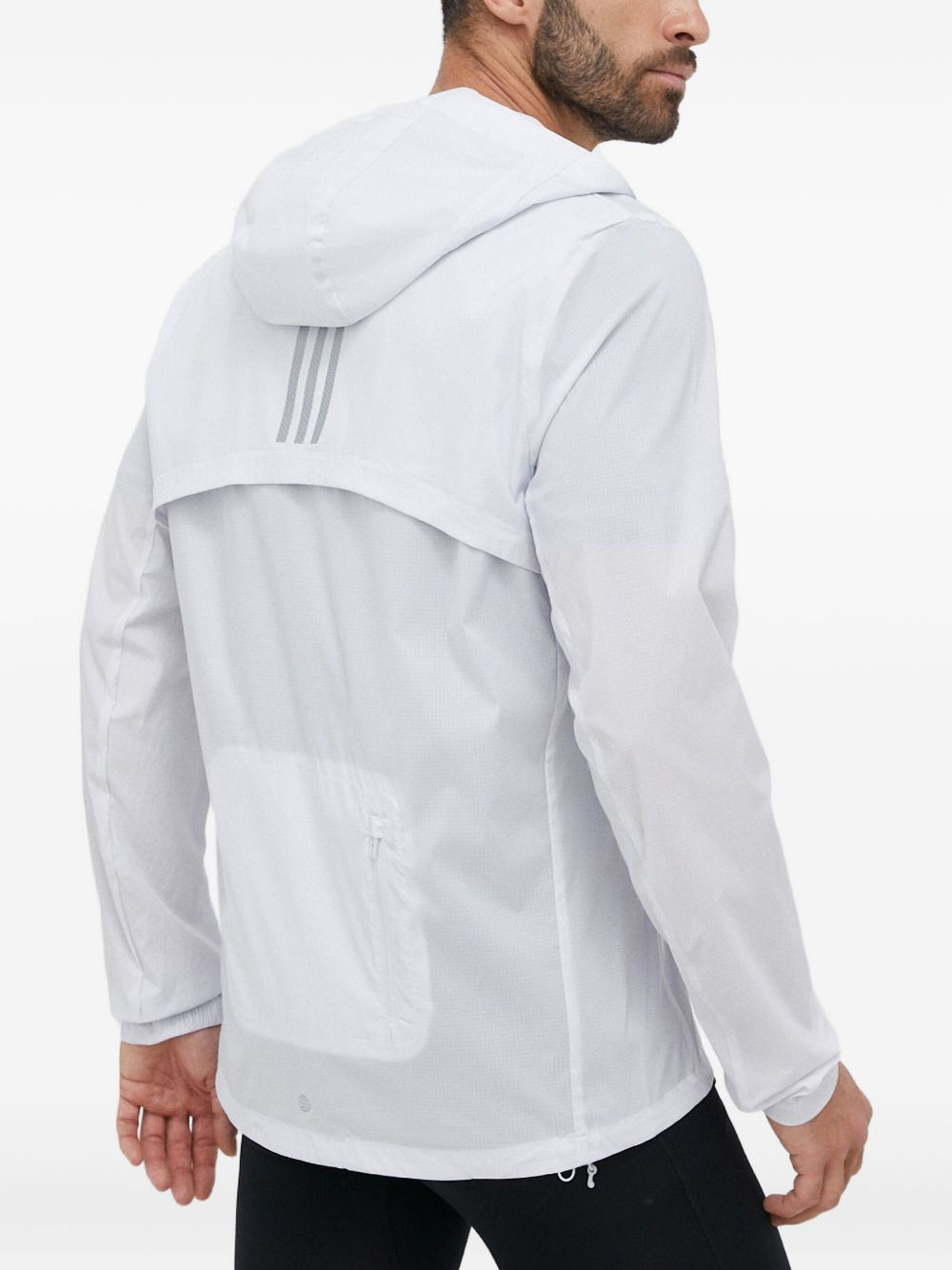 reflective-stripe hooded jacket - 3