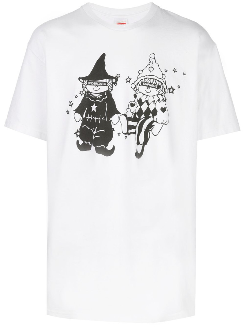 contrast print T-shirt - 1