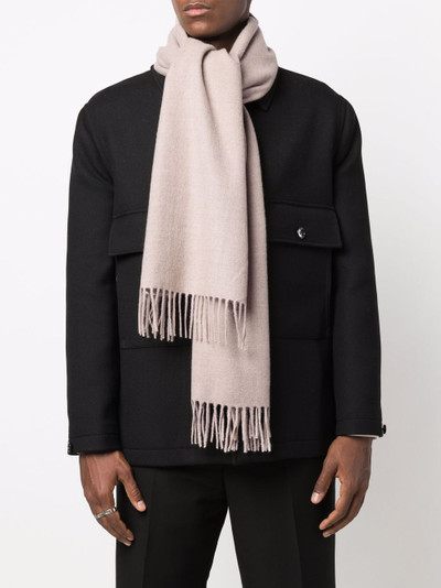 Lanvin textured wool fringe scarf outlook