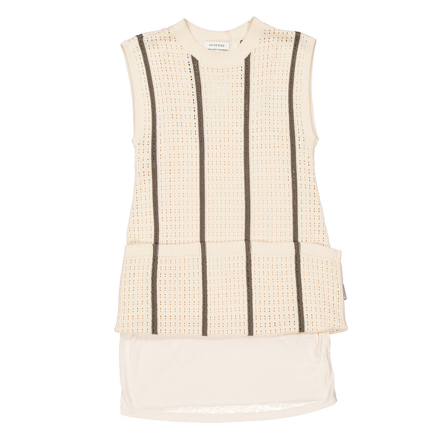 Anine Bing Stripe Sleeveless Lanie Mini-Length Dress - 2