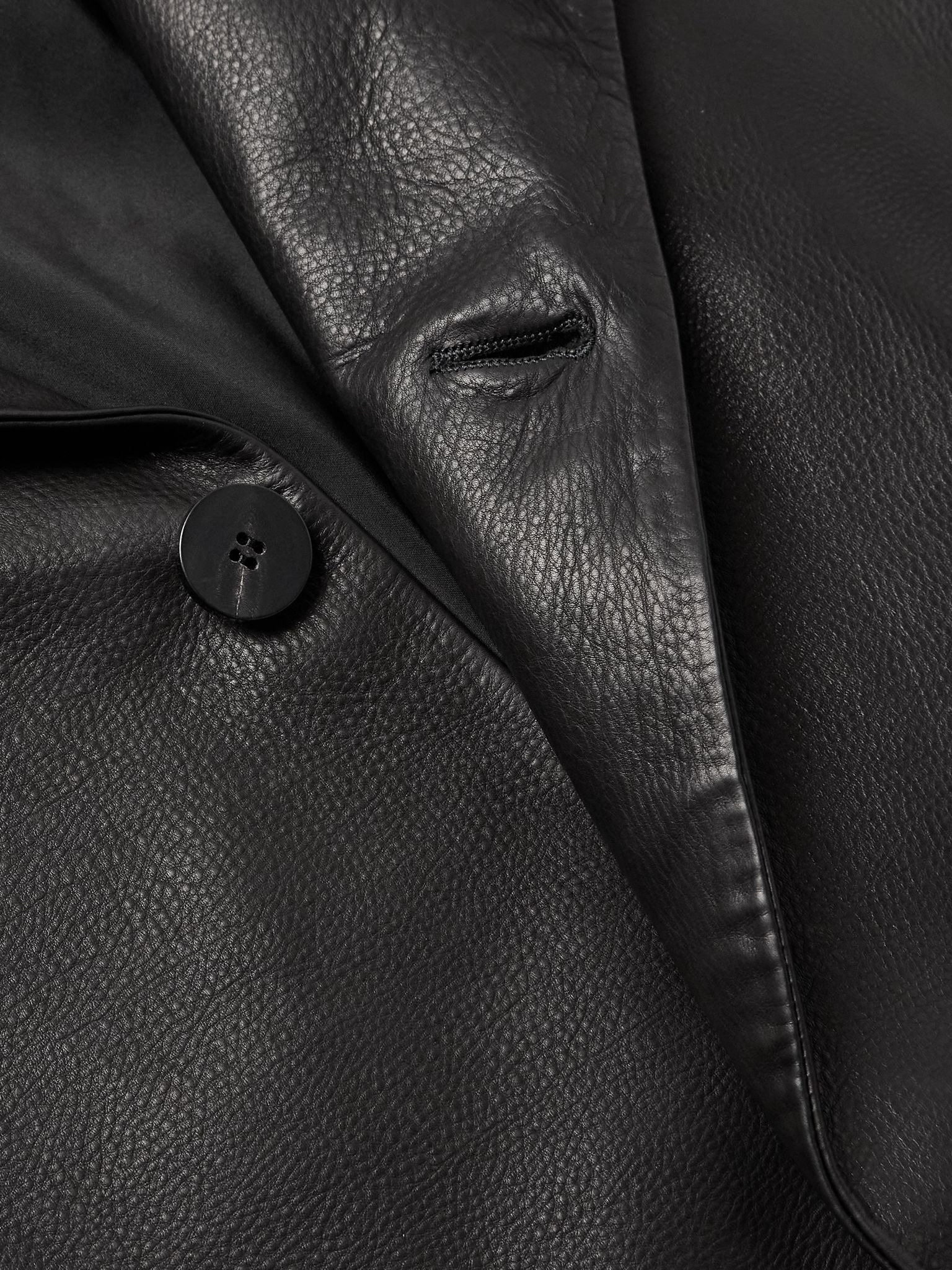 Full-Grain Leather Jacket Black - 4