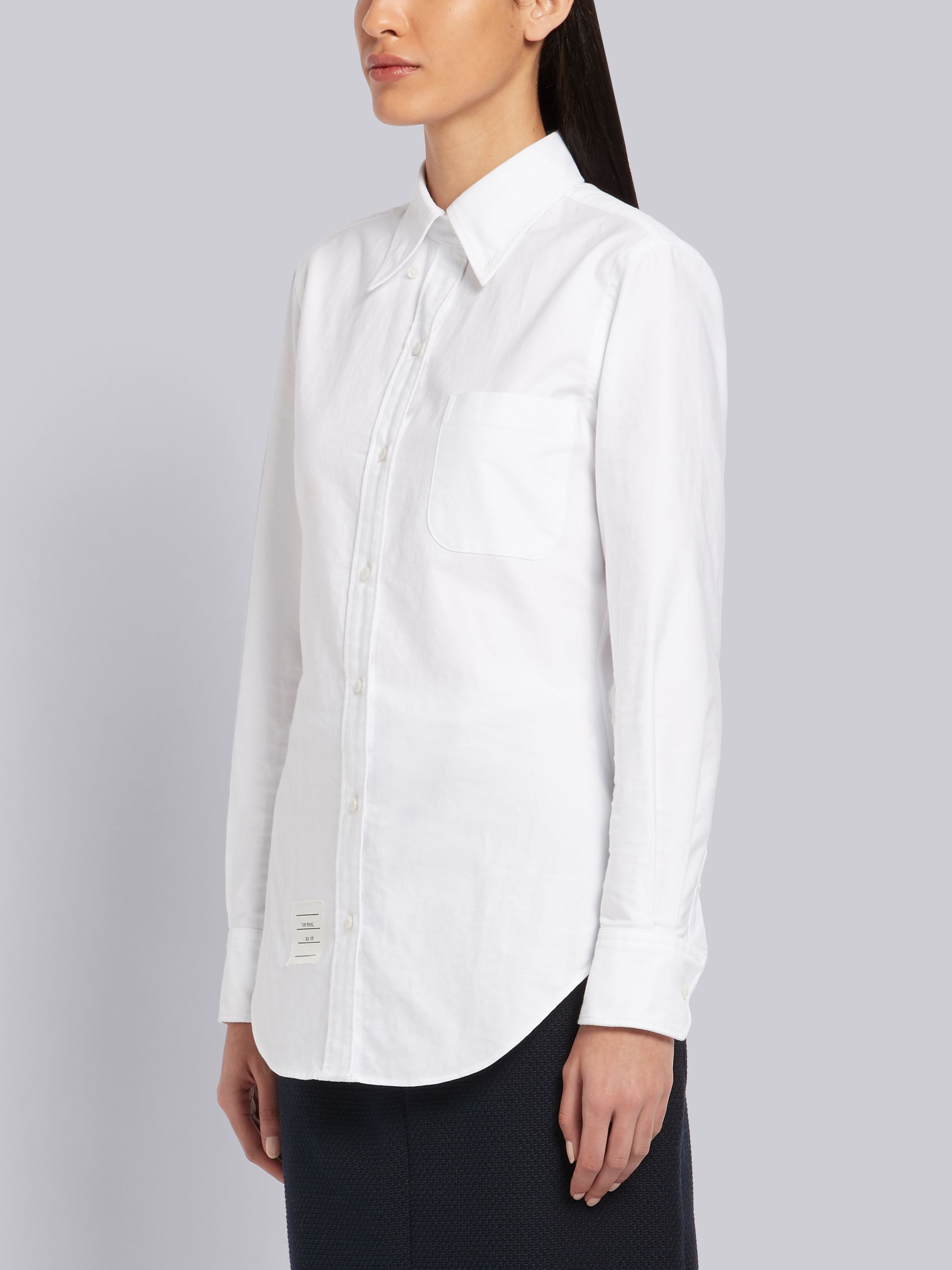White Oxford RWB Tab Long Sleeve Shirt - 4