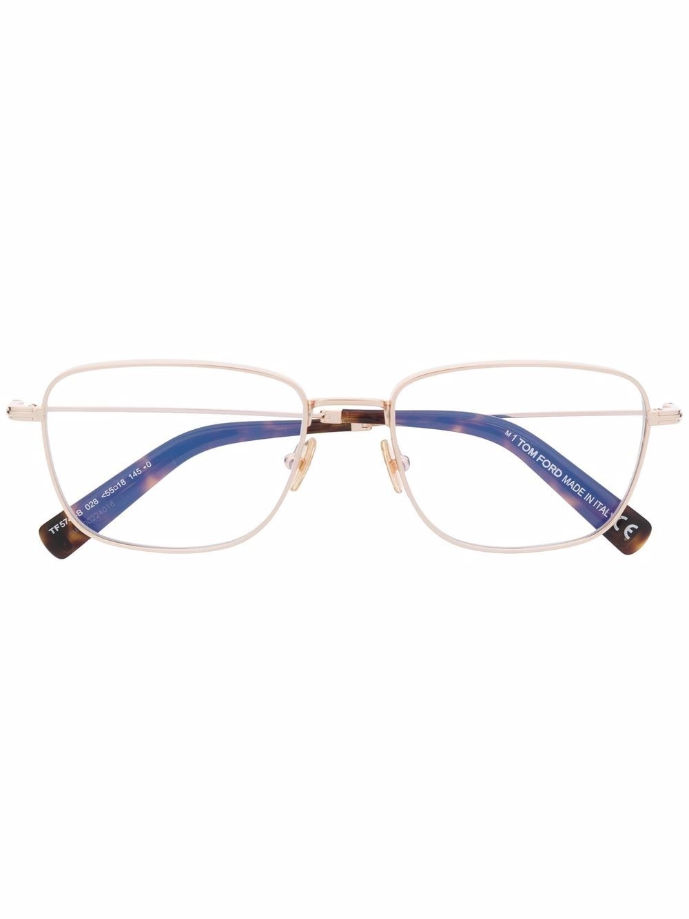 polished square-frame glasses - 1