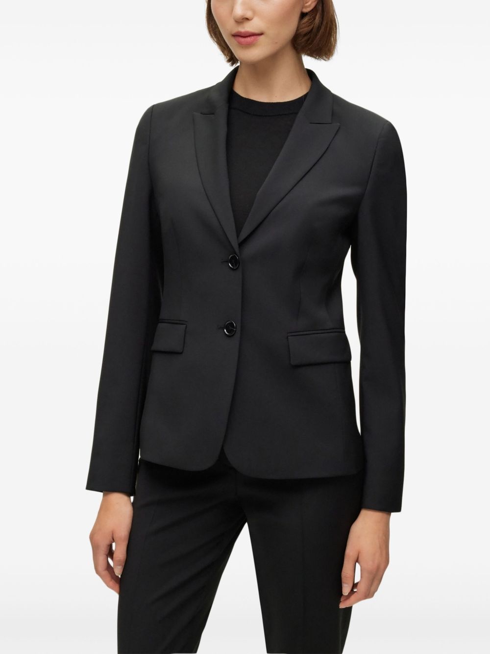 notched-lapel wool blazer - 5