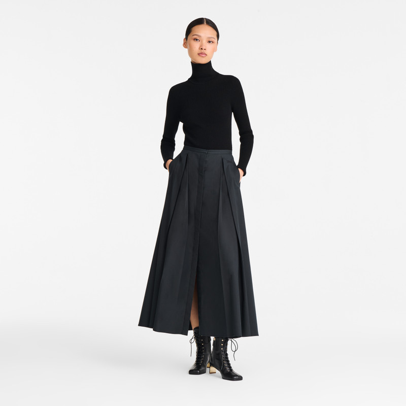 Longchamp Midi skirt Black - Popelin outlook