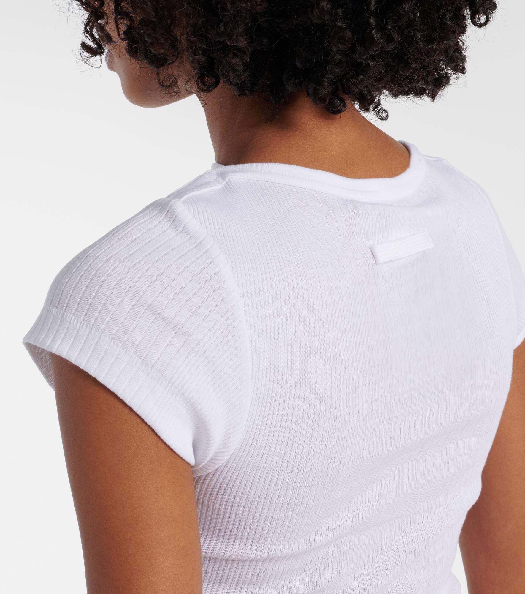Logo cotton jersey crop top - 5