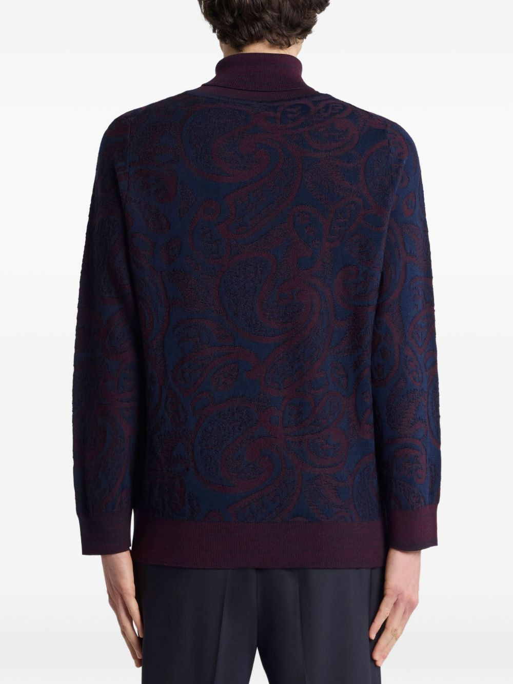 paisley jacquard turtleneck sweater - 4