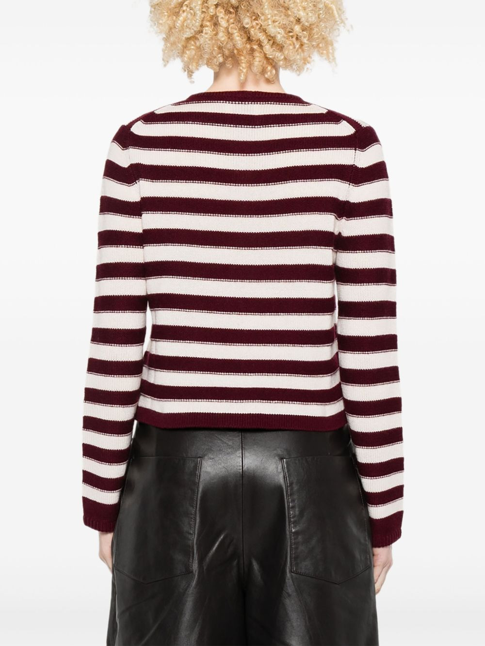 striped-button cardigan - 4