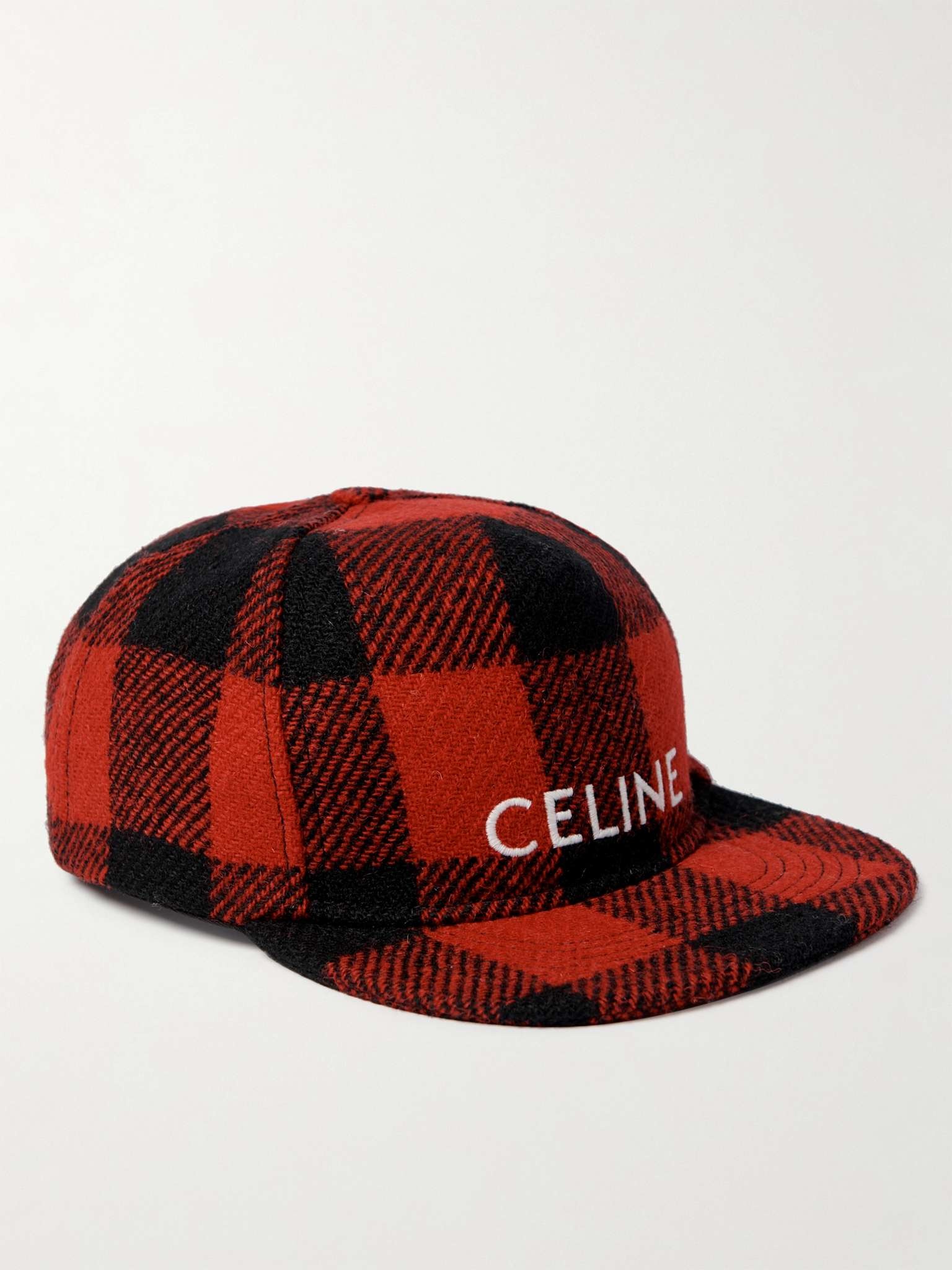 Logo-Embroidered Checked Wool Baseball Cap - 1