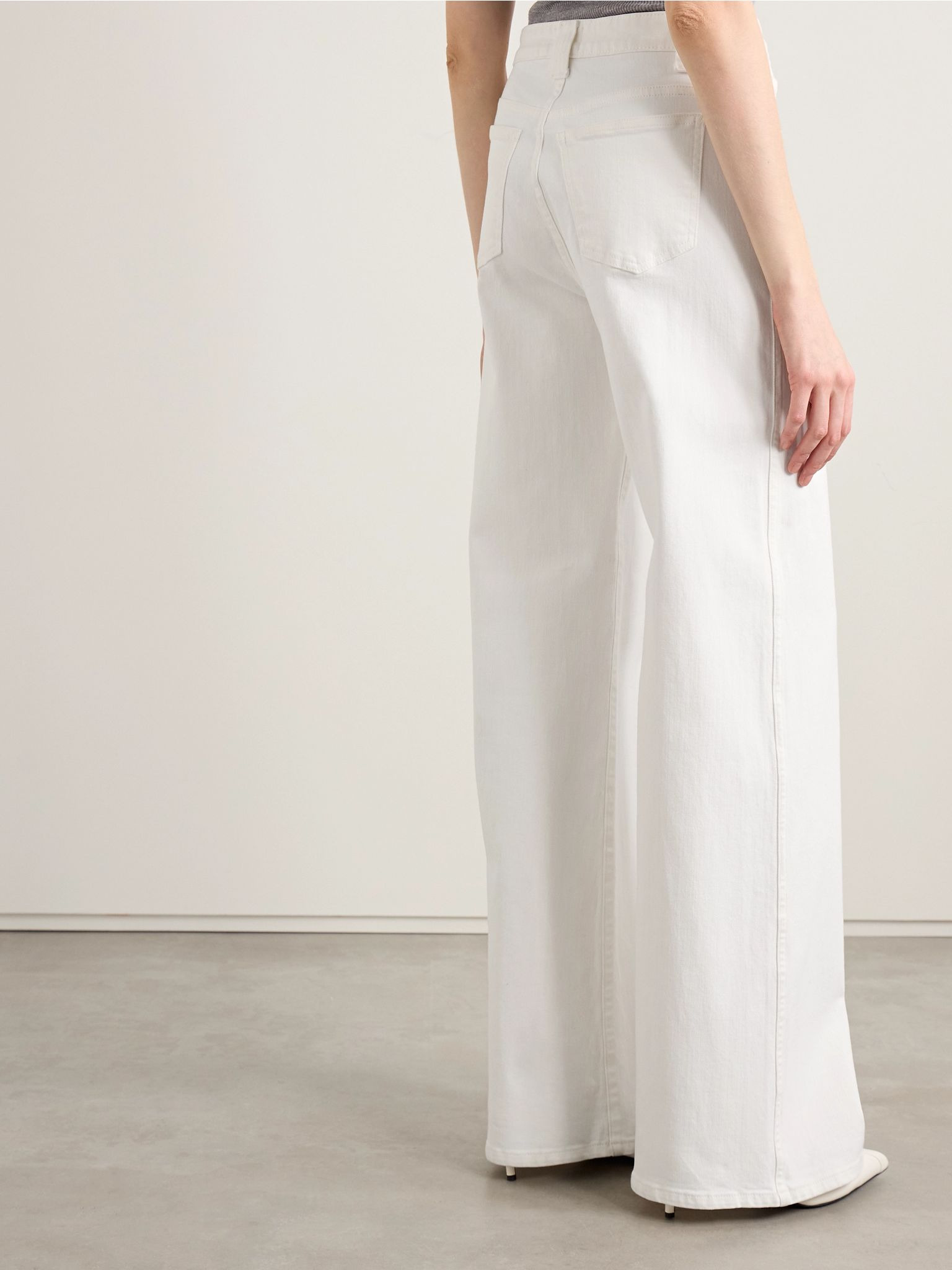 Dane high-rise wide-leg jeans White - 4