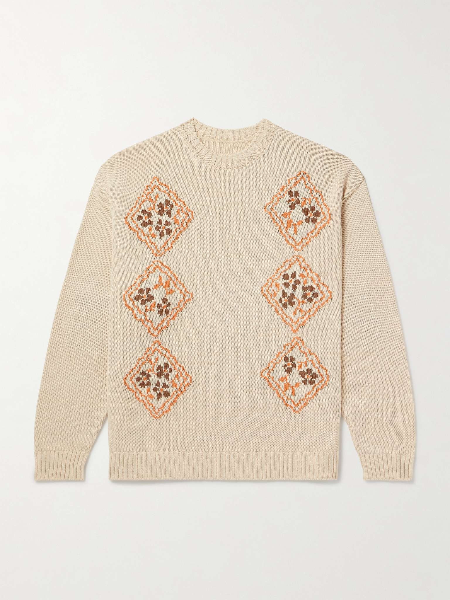Kookei Jacquard-Knitted Cotton-Blend Sweater - 1
