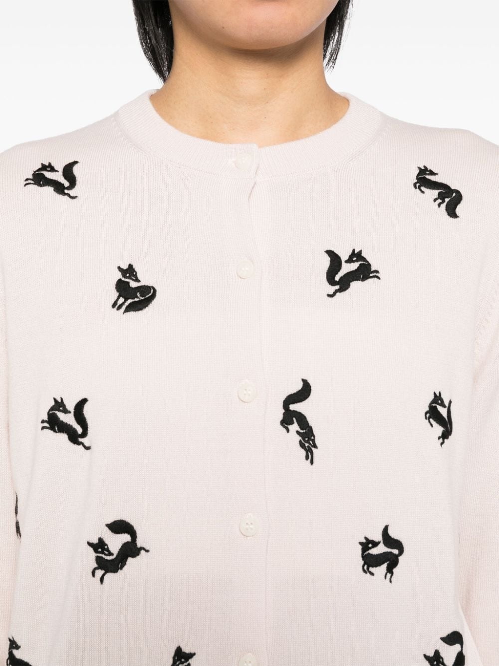 fancy fox embroidered cardigan - 5