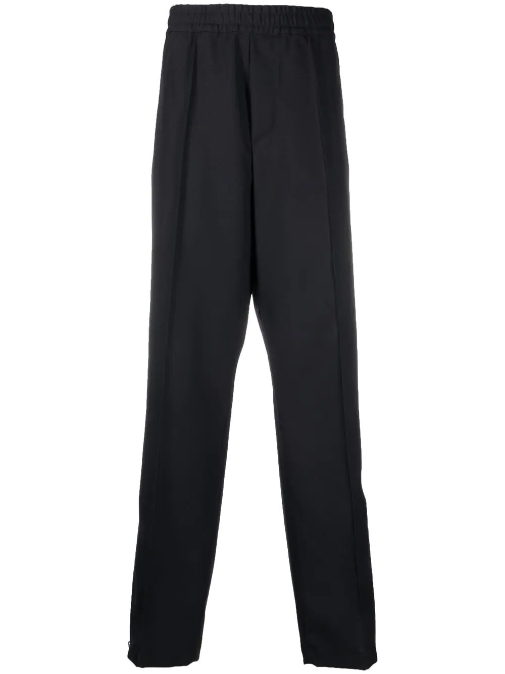 elasticated-waist straight-leg trousers - 1