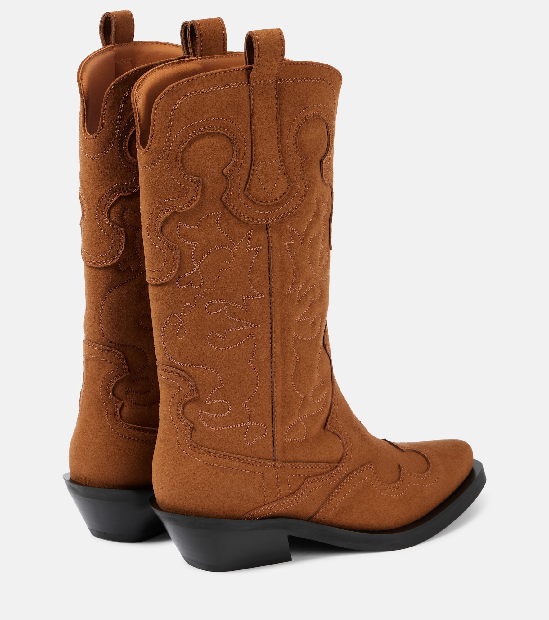 Embroidered faux leather cowboy boots - 2