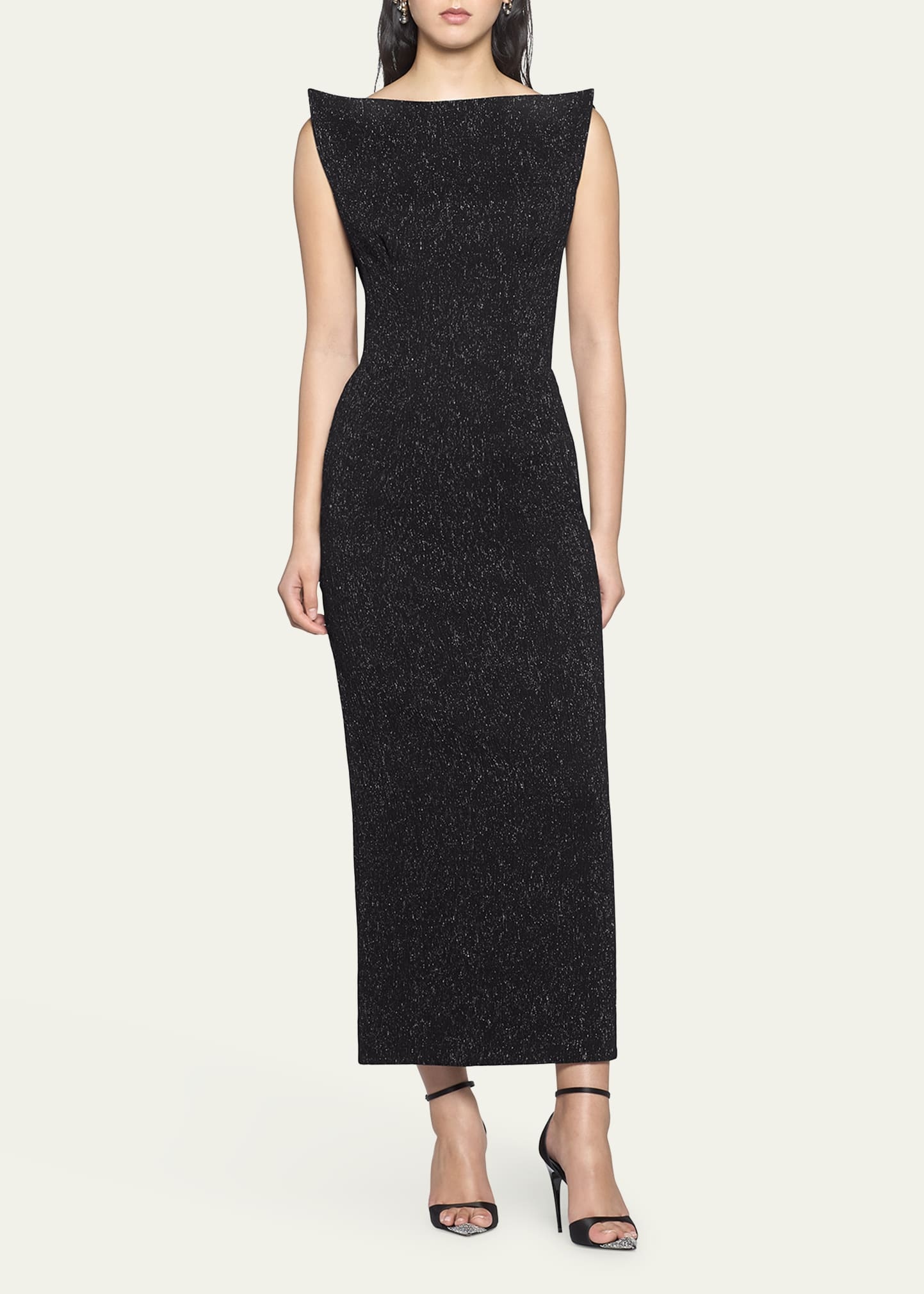 Metallic Structured Midi Dress - 2
