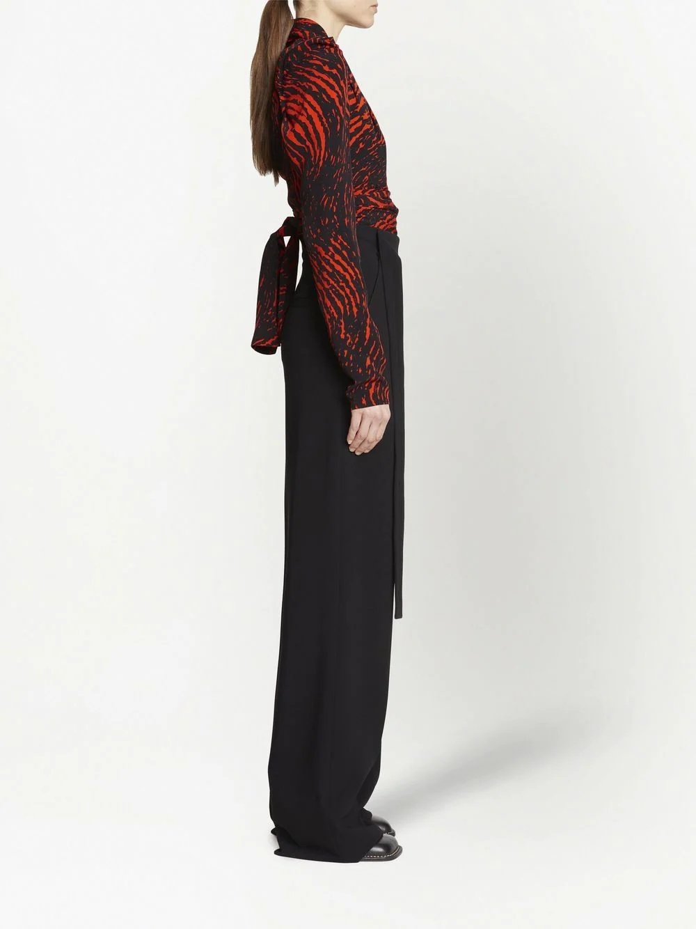abstract-print V-neck top - 3