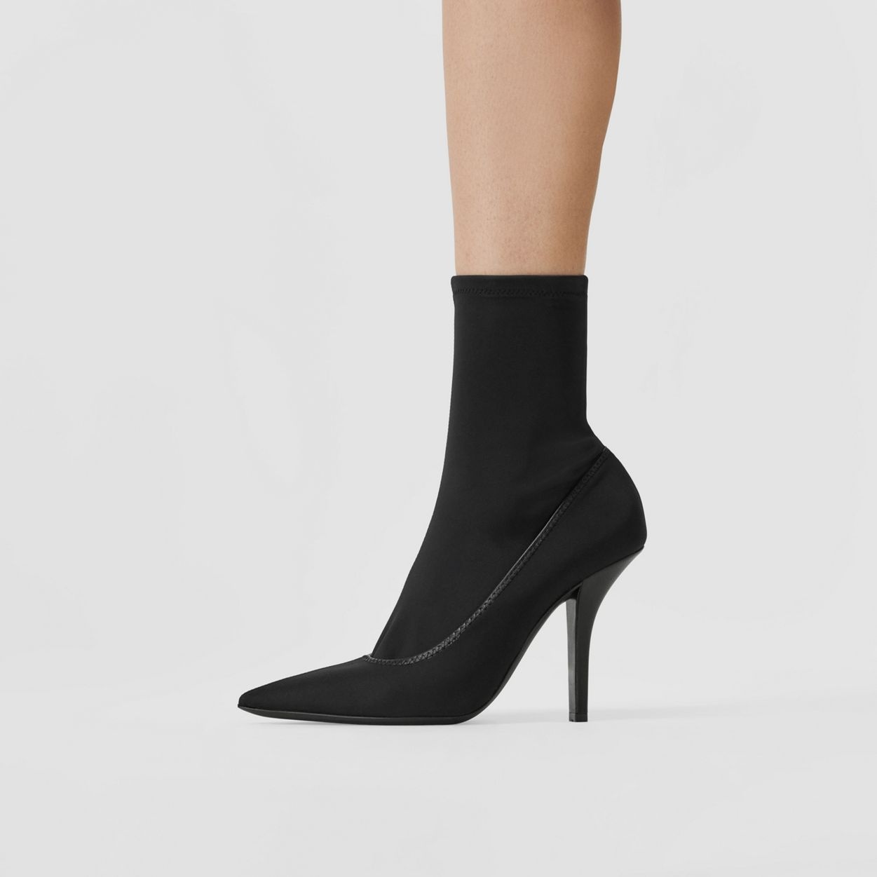 Sock Detail Technical Cotton Point-toe Pumps - 3
