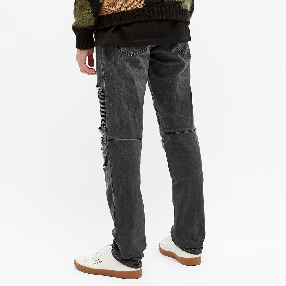 Balmain Tapered Fit Distressed Biker Jean - 5