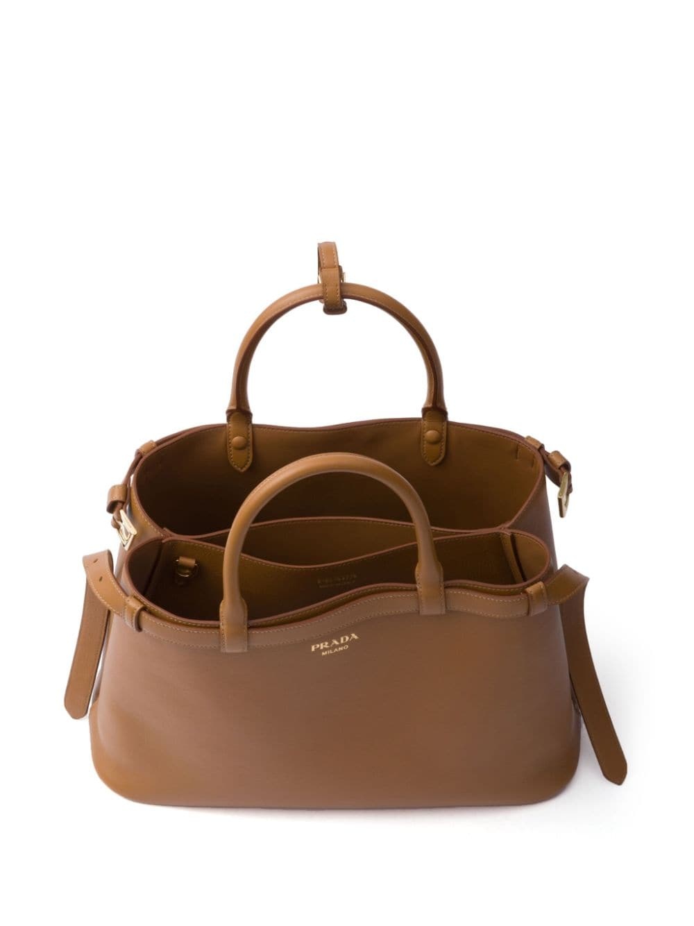 medium belted leather handbag - 5