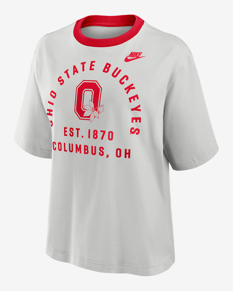 Ohio State Legacy Arch Script Boxy Women's Nike College T-Shirt 1