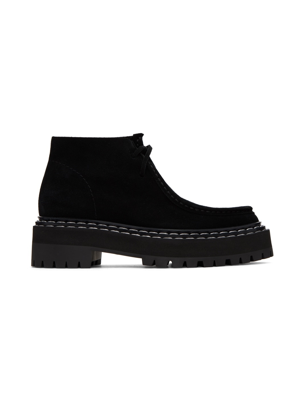 Black Lug Sole Platform Boots - 1