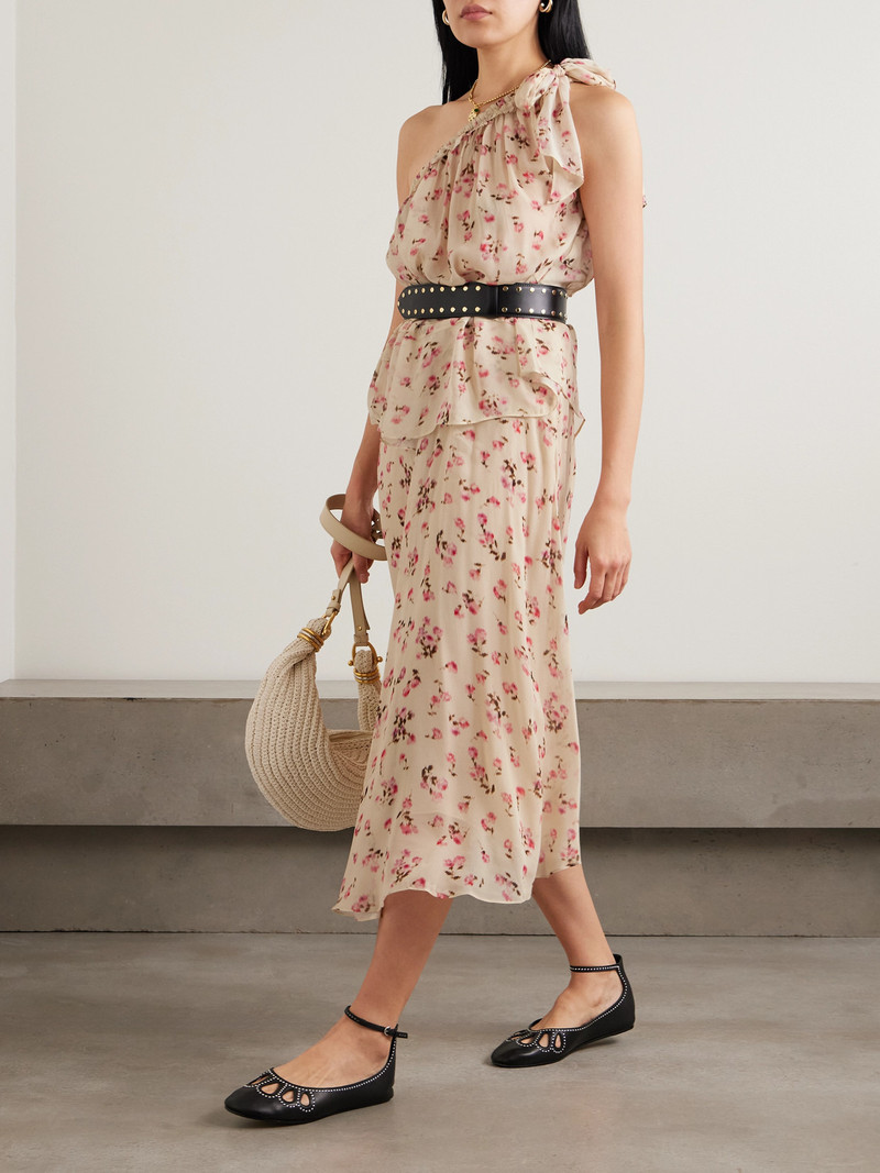 Isabel Marant Étoile Lycia Asymmetric Floral-print Crepe De Chine Midi Skirt outlook