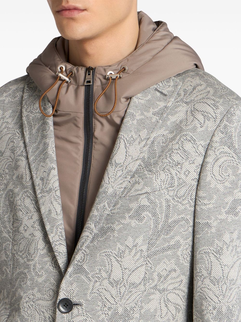 floral print with vest insert blazer - 4