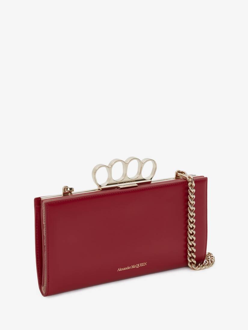 The Four Ring Case With Chain in Cherry - 2