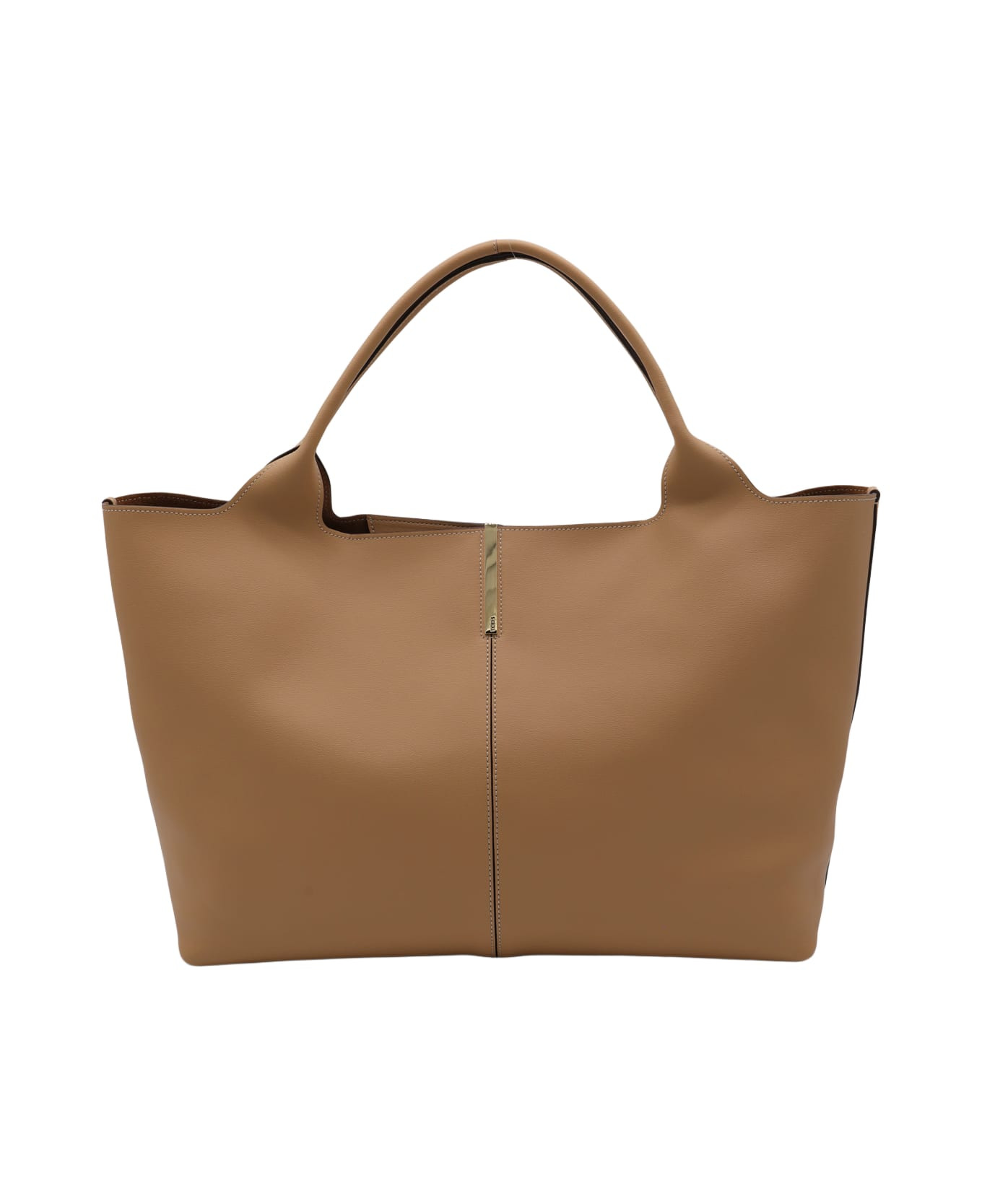 Camel Leather Top Handle Bag - 1