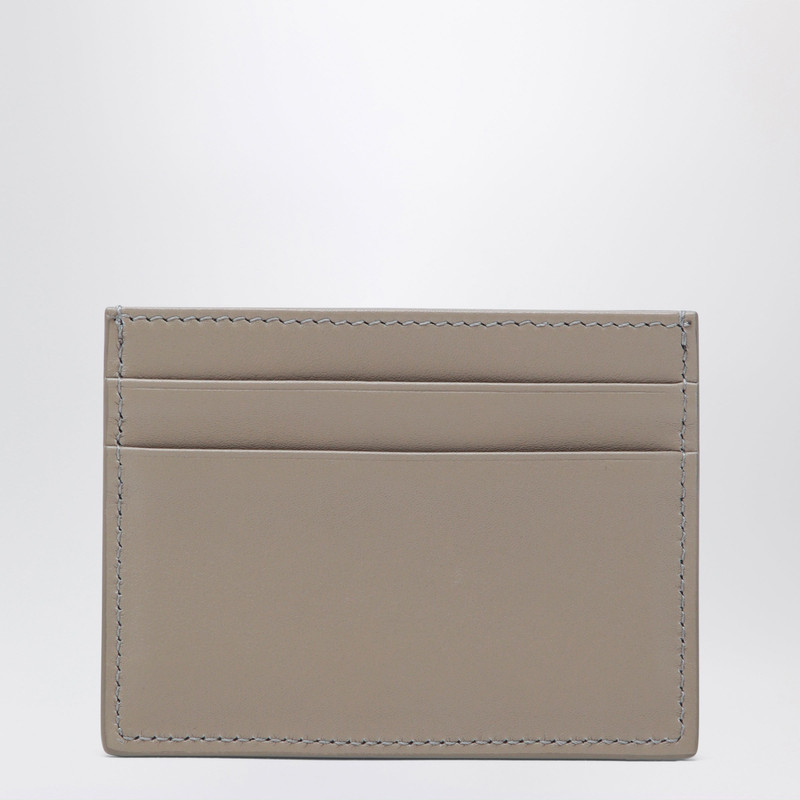 Dolce & Gabbana Taupe leather card holder with logo plaque outlook