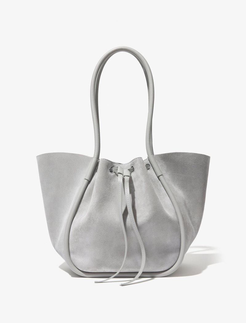 Large Ruched Tote in Suede 3