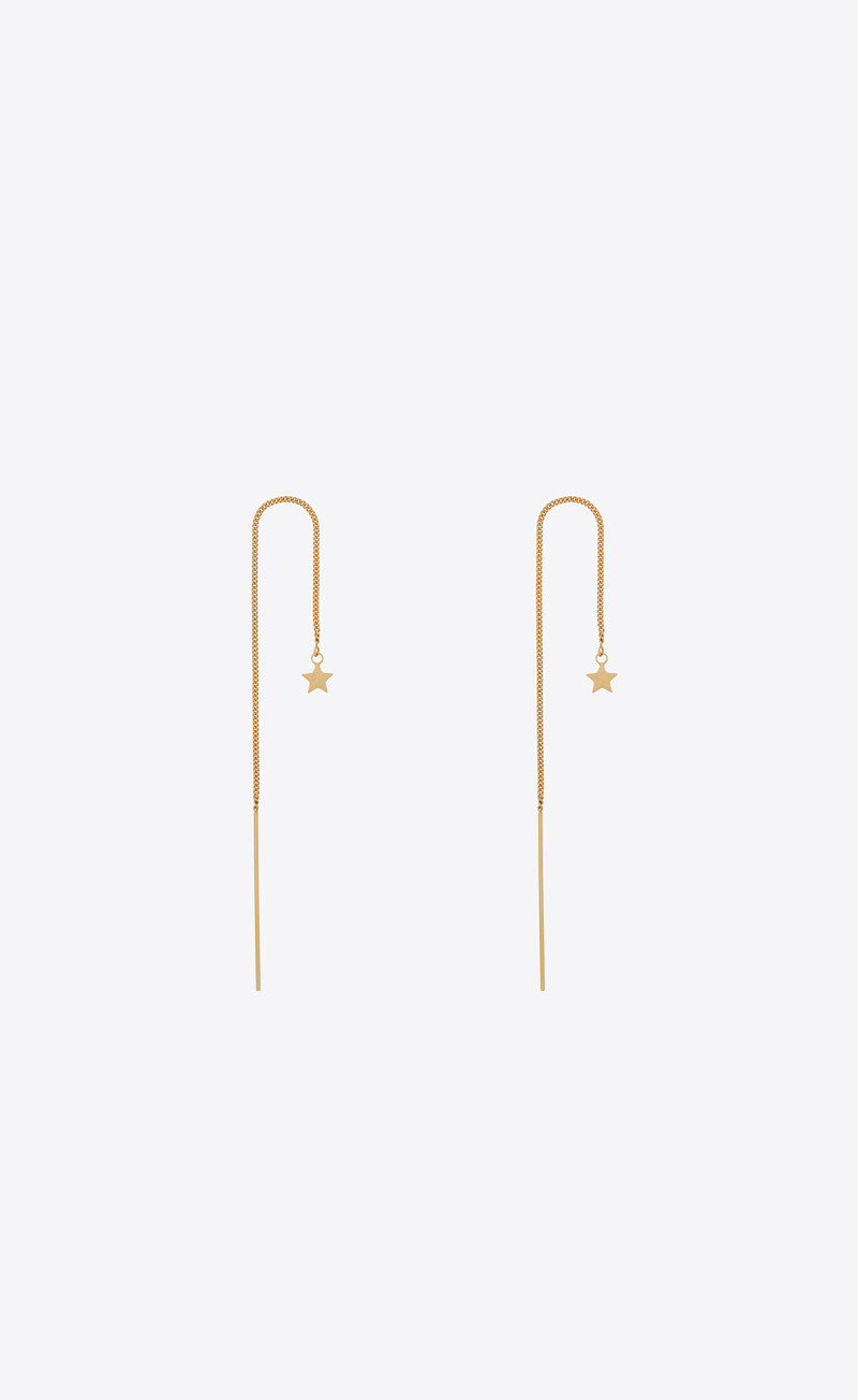 long chain star earrings in metal 1
