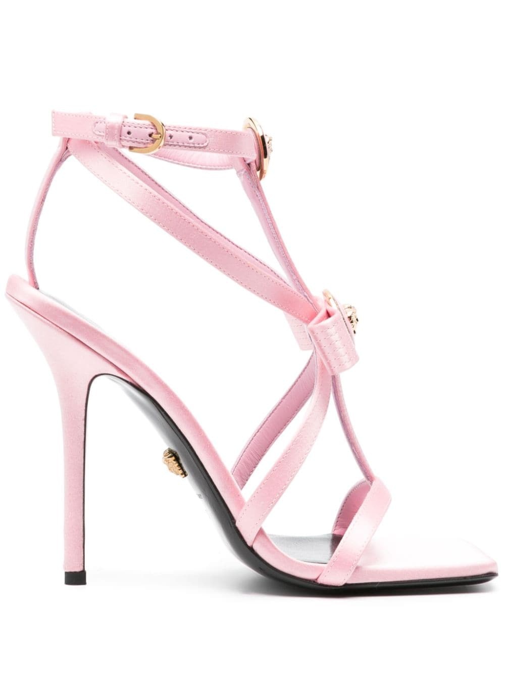 Gianni Ribbon satin cage sandals - 1