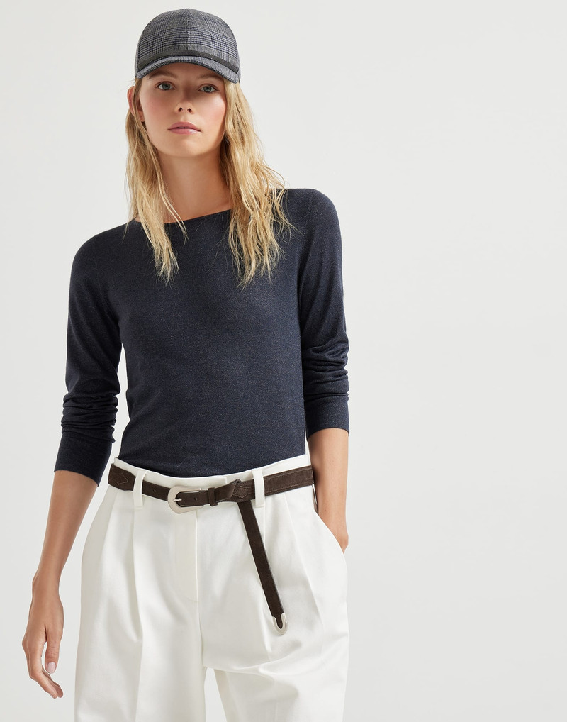 Cashmere and silk sparkling lightweight sweater 4