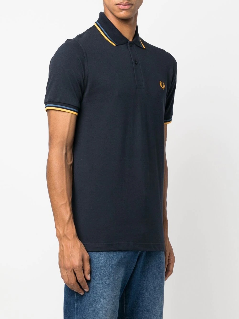 embroidered-logo short-sleeved polo shirt - 4