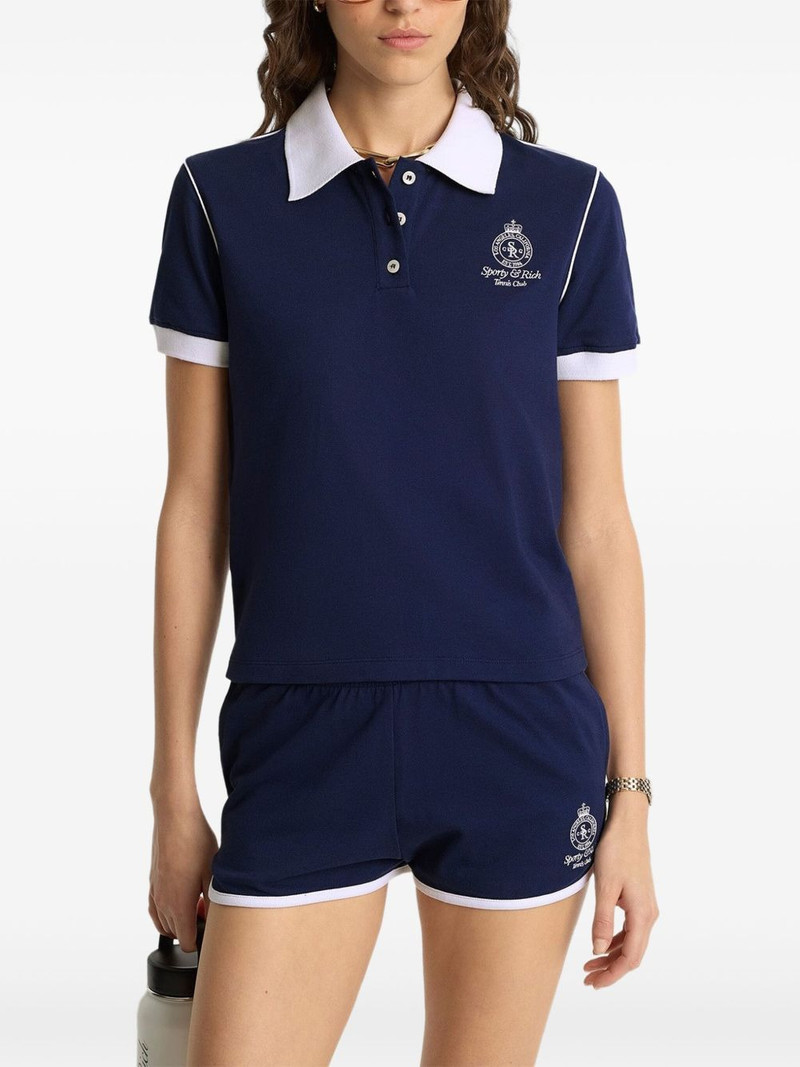 Sporty & Rich contrast-trim polo shirt outlook