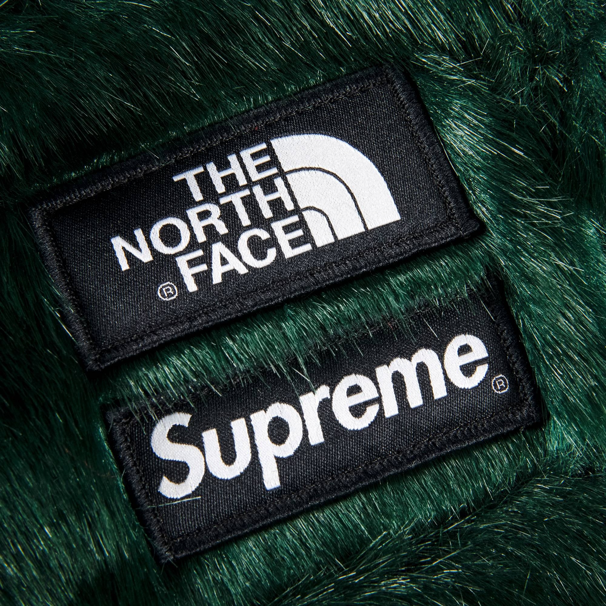 Supreme x The North Face Faux Fur Waist Bag 'Green' - 3