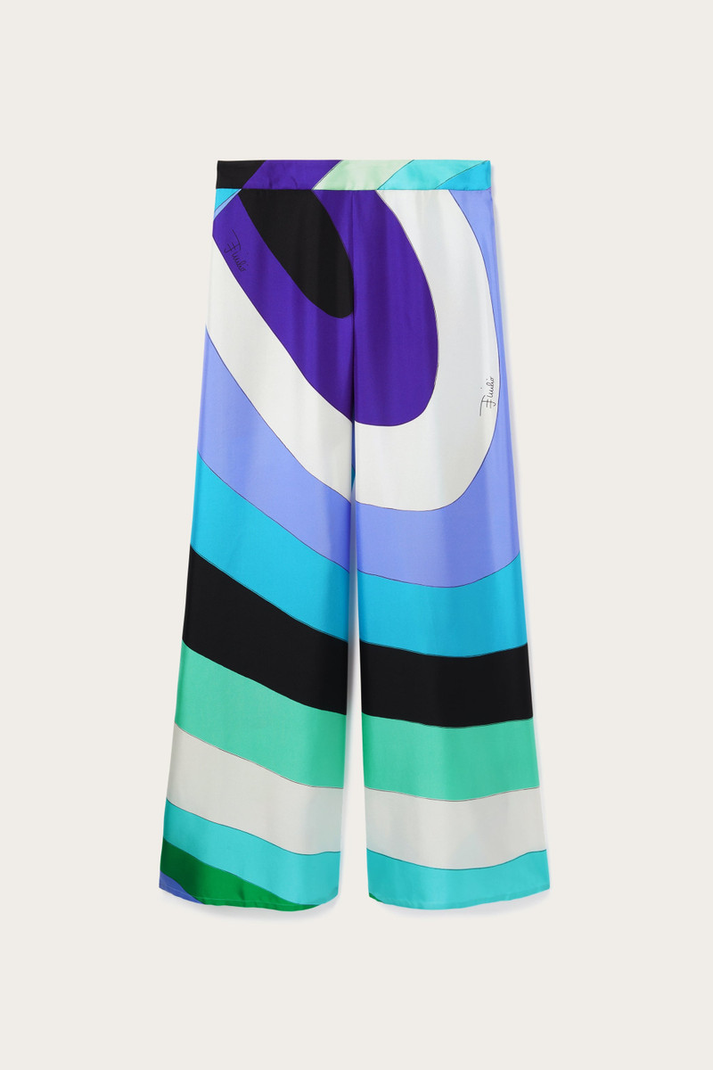 IRIDE PRINT SILK PANTS 1