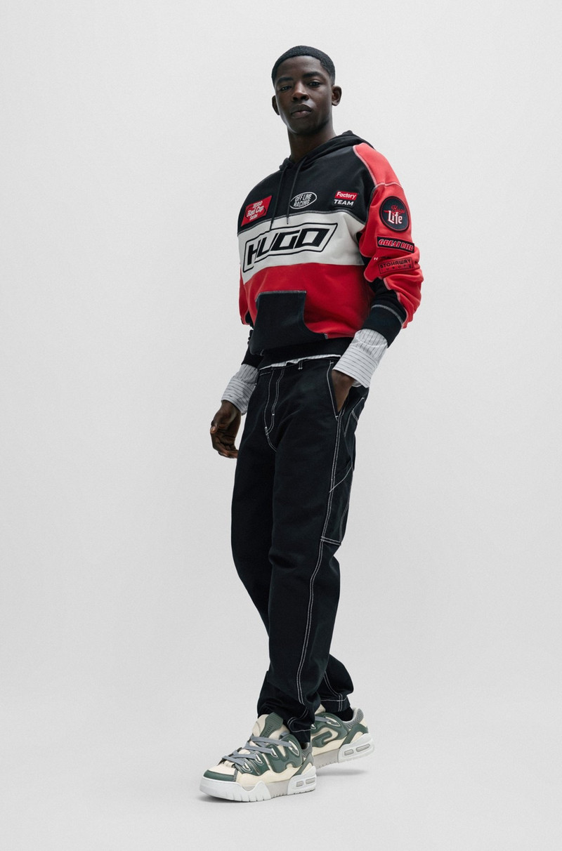 HUGO SKATE-INSPIRED TRAINERS IN MIXED MATERIALS outlook